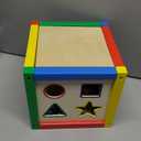 Play22 Wooden Activity Cube for Baby - 6 in-1 Baby Activity Play Cube with Bead Maze, Shape Sorter, Abacus Counting Beads, Counting Numbers, Sliding Shapes, Removable Bead Maze, 8Pcs Stacking Cups