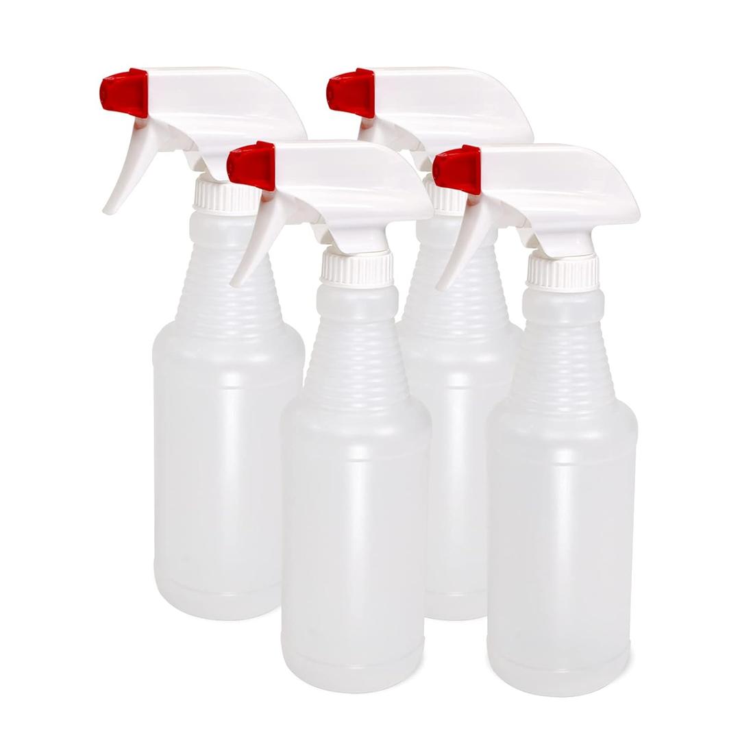 Pinnacle Mercantile Plastic Spray Bottles USA Made 4 Pack 16 oz Leak Proof Empty Refillable Mist/Stream for Cleaning Solutions, Plants, Hair, Bleach, Vinegar, Alcohol Safe Pinnacle Mercantile Plastic Spray Bottles USA Made 4 Pack 16 oz Leak Proof Empty Refillable Mist/Stream for Cleaning Solutions, Plants, Hair, Bleach, Vinegar, Alcohol Safe