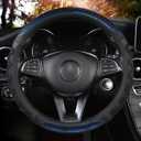 XHRING Car Steering Wheel Cover for Ford Fusion Mustang Bronco/Bronco Sport Ranger Maverick Edge Explorer Escape Focus XL XLT Lariat Sport Limited Hybrid Platinum Se Sel St Raptor Base Accessories