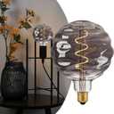 Large Globe Led Bulb - E26 Smoke Grey 8W Equal 75W 2700K Warm Yellow Decorative Light Bulbs, High Brightness 350LM Edison Bulbs Dimmable, Vintage Decorative Hanging Light Bulbs for Home