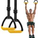 Adult Rings, Fitness Rings Equipment, Pull-up Rings, Adult Home Fitness Rings no-Punch bar Lanyard for Training Workouts (Yellow)