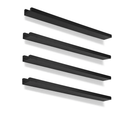 Picture Shelves for Wall,Long Floating Ledge Set of 4,Narrow Large Wood Rustic Photo Frames Vinyl Record Storage Display Nursery Kids Bookshelf Decor for Living Room Bedroom Kitchen,36'',Black