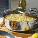Tramontina Utsava Tri-Ply Clad Stainless Steel 6.5-Quart Casserole with Lid and Ceramic Non Stick Interior, Induction-Ready Large Braiser Pan