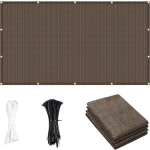 Cool Area Sun Shade Cloth with Grommets 3/4/6/8/10/12/16/20 FT Shade Panel Shade Tarp Screen Fabic for Outdoor Patio Pergola Cover Deck Garden, 6x8 FT, Brown