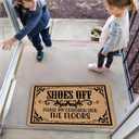 Shoes Off Please My Children Lick The Floors 30"x18" Greet Guests with Fall Door Mat Outdoor Front Door Mats Indoor Mats for Front Door Entry Small Rugs for Entryway