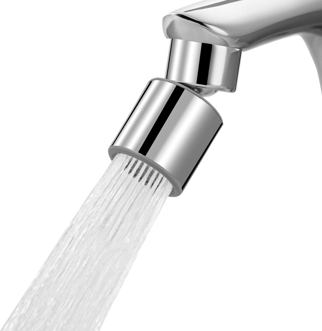 Hibbent NSF/ANSI/CAN 61 Certified Faucet Aerator, CUPC Certification 360 Twist Kitchen Sink Aerator, Dual-function Sink Sprayer Attachment, Faucet Replacement Part 55/64'' Female Thread, Chrome