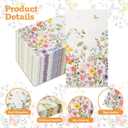 100Pcs Disposable Floral Paper Napkins Decorative Bathroom Napkins Guest Disposable Wild Flower Hand Towels Dinner Party Napkins for Wedding Birthday Party Baby Shower