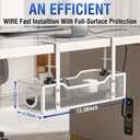 Under Desk Cable Management Tray, GZOKMOG Cord Management with Upgraded Clamp No Drill, Metal Cable Management Box for Home Office, Wire Management for Standing Desk, 2 Pack White, 13.38 inch