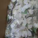 Briful 6 FT White Artificial Bougainvillea Garland with Hanging Loop