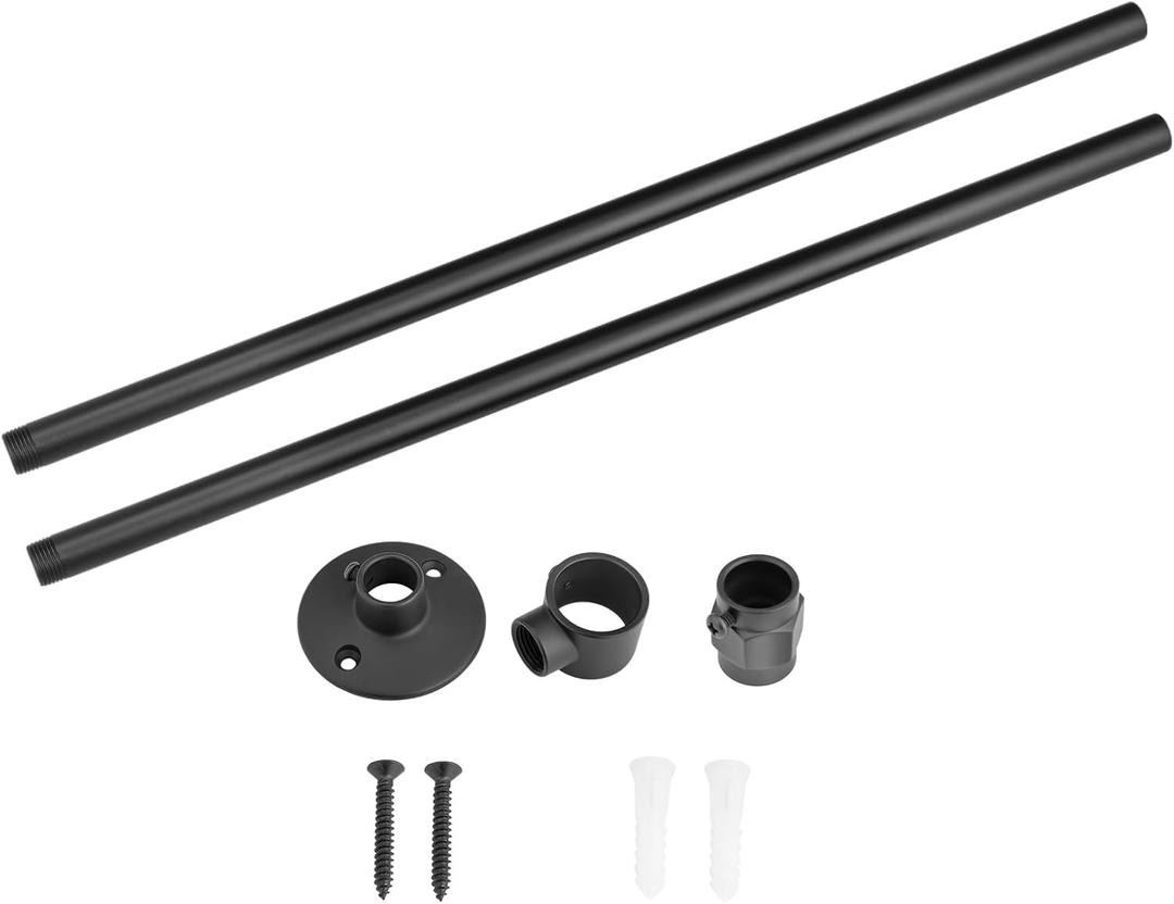 36 Ceiling Support Rod for 1 Inch Outside Diameter Shower Curtain Rod,2-Piece Stainless Steel Structure,Can Be Cut from 36 Inch to 3 Inch (Matte Black)
