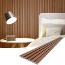 Art3d Slat Wall Panels, WPC Soundproof 3D Wall Paneling for Interior Wall Decor, TV Background, 8-Pack 96 x 6 in. Teak