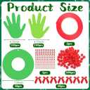Hollowfly 48 Set Christmas Handprint Wreath Craft Kits DIY Paper Hand Print Wreath Hanging Ornaments Make Your Own Xmas Craft with Stickers for Christmas Home Party Favors School Classroom Activities