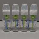 Dr. Brown's Anti-Colic Options+ Narrow Glass Baby Bottle with Level 1 Slow Flow Nipple, BPA-Free, 4 oz/120mL, 4-Pack