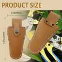 Pruner Holster,Garden Leather Hanging Pouch with Safety Lock for Hanging Pruning Shears for Garden Pruning Pliers Shears Scissors (Brown-2)