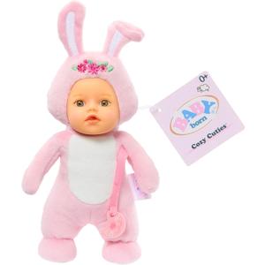 Baby born Cozy Cuties Soft Baby Doll- Bunny with Gray Eyes, Plush Baby Doll for Newborn Babies Ages 0 & Up