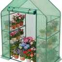 Greenhouse for Outdoors,55 x 28 x 78'' Small Greenhouse,Walk in Plant Greenhouses with 3 Tiers 6 Shelves,Heavy Duty with Durable PE Cover,Heavy Duty Plant Greenhouses for Garden and Backyard