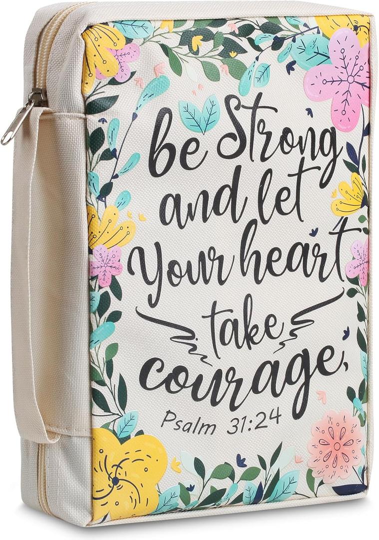 Mr. Pen- Bible Cover Case, Carrying Book Case with Durable Handle, Bible Protective Church Bag for Men & Women, Christian Gifts, Spring Blooms