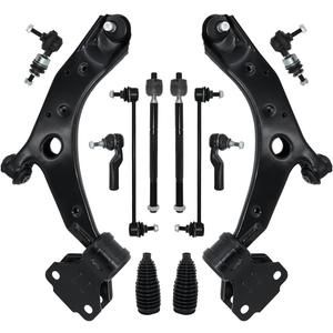 Control Arm, Replacement For Front Lower Control Arms with Ball Joint Sway Bar Link Outer Inner Tie Rod Boot Suspension Kit Compatible With 2010-2013 Mazda 3-12 Pcs