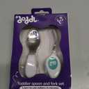 doddl Toddler Utensils, Ergonomic Fork and Spoon Set for Self Feeding, Stainless Steel Silverware for 1-3 Year Olds, BPA Free, Dishwasher Safe (Aqua)