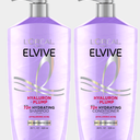 L'Oreal Paris Elvive Hyaluron Plump Shampoo and Conditioner Set for Dehydrated, Dry Hair with Hyaluronic Acid Care Complex, 1 Kit (2 Products)