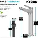 KRAUS Indy Bathroom Faucet for Vessel Sink in Spot-Free Brushed Nickel with Single Handle, Pop Up Drain and Supply Lines, KVF-1410SFBN