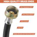 Dreyoo Rubber Washing Machine Y Hose, 3/4 Inch Brass Fittings, 1 ft (12 Inch) Length Hot and Cold Water Supply Y Mixer Hose Connector for Washing Machines Outdoor Garden Faucets(Black,2 Pcs)