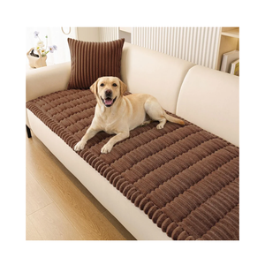 Smiry Couch Cover for Dogs Washable, Non Slip Fuzzy Pet Couch Covers for 3 Cushion Sofa Pet Friendly, Thick Soft Sofa Slipcovers Cushion Protector (Brown, 27.6" x 70.9")