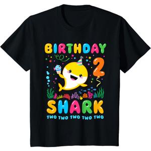 Birthday Shark 2 Year Old Boy or Girl 2nd Bday Kawaii T-Shirt 2T