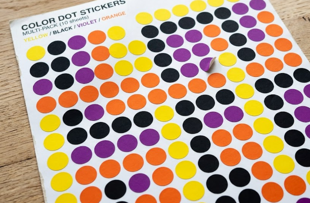 Colored Dot Stickers Circle Color Coding Labels, 4 Color Style Colorful Coding Label Sticker for Office, Student Classroom, 30 Pack