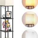 addlon Floor Lamps with Shelves, 4-Tier Modern Shelf Floor Lamp with 3CCT LED Bulb, Display Floor Lamp for Living Room, Bedroom and Office - Black
