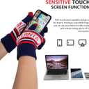 Vintage Classic Skull Cap 3D Embroidery Beanie Cuffed Winter Hat Knit with Touch Screen Gloves Gifts for Fans