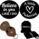 4 x Double-Sided Pocket Hug Token Men Mens Stocking Stuffers for Women Token Coin Teen Boys Girls Fun Engraved with Leather