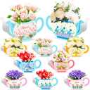 LaVenty 12 PCS Floral Tea Party Favor Lets Par tea Party Supplies Tea Party Decorations Princess Party Flower Boxes Centerpiece Floral Teapot Centerpiece