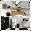 Patelai 10 Pcs Black Marble Bathroom Accessories Set Black and Gold Shower Curtain and Rugs Modern Marble Farmhouse Bathroom Decor Trash Can Soap Dish Toilet Lid Cover Toothbrush Holder Cup for Home