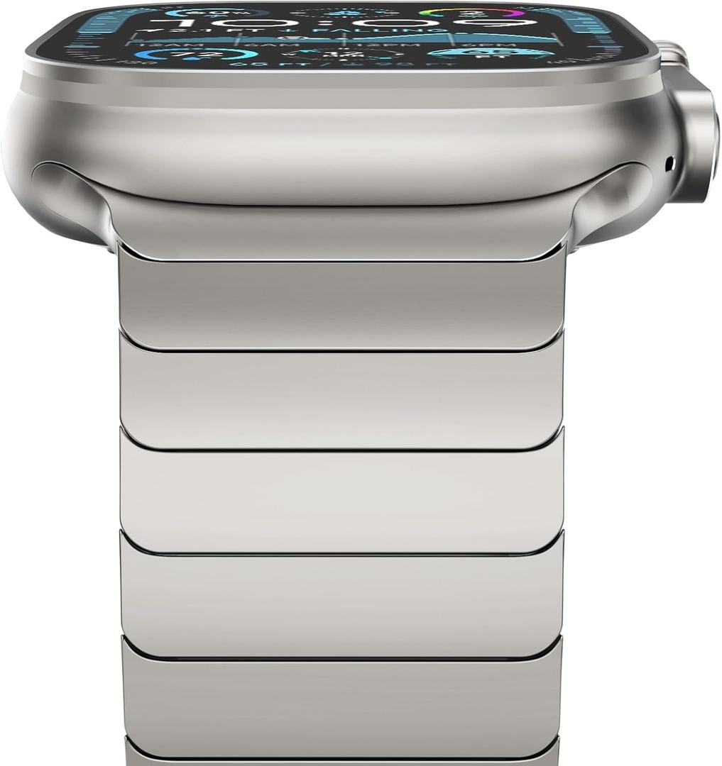 NewWays Titanium & Stainless Steel Link Bracelet for Apple Watch Band Ultra 3 2 1 Band 49mm Series11 10 46mm 42mm 45mm 44mm 41mm 40mm 38mm Series 3-11