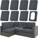 hyha Waterproof Outdoor Cushion Covers for Patio Furniture, Stretch Patio Chair Cushion Slipcovers, Coated UV Resistant Replacement Seat Covers, Solid Color (Dark Grey, 8PC)