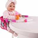 BABESIDE Baby Doll High Chair for 12–20 Inch Dolls, Foldable Table Seat Doll Furniture, Portable Feeding Chair Accessories for Reborn Dolls and Toys, Pretend Play Accessory for Girls and Boys Age 3+