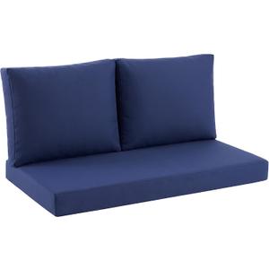 Outdoor Loveseat Cushion Set, 46" x 26" Loveseat Cushions for Outdoor Furniture, Waterproof & Fade-Resistant Patio Furniture Cushions, Deep Seat Cushion for Bench, Swing and Couch, Navy Blue