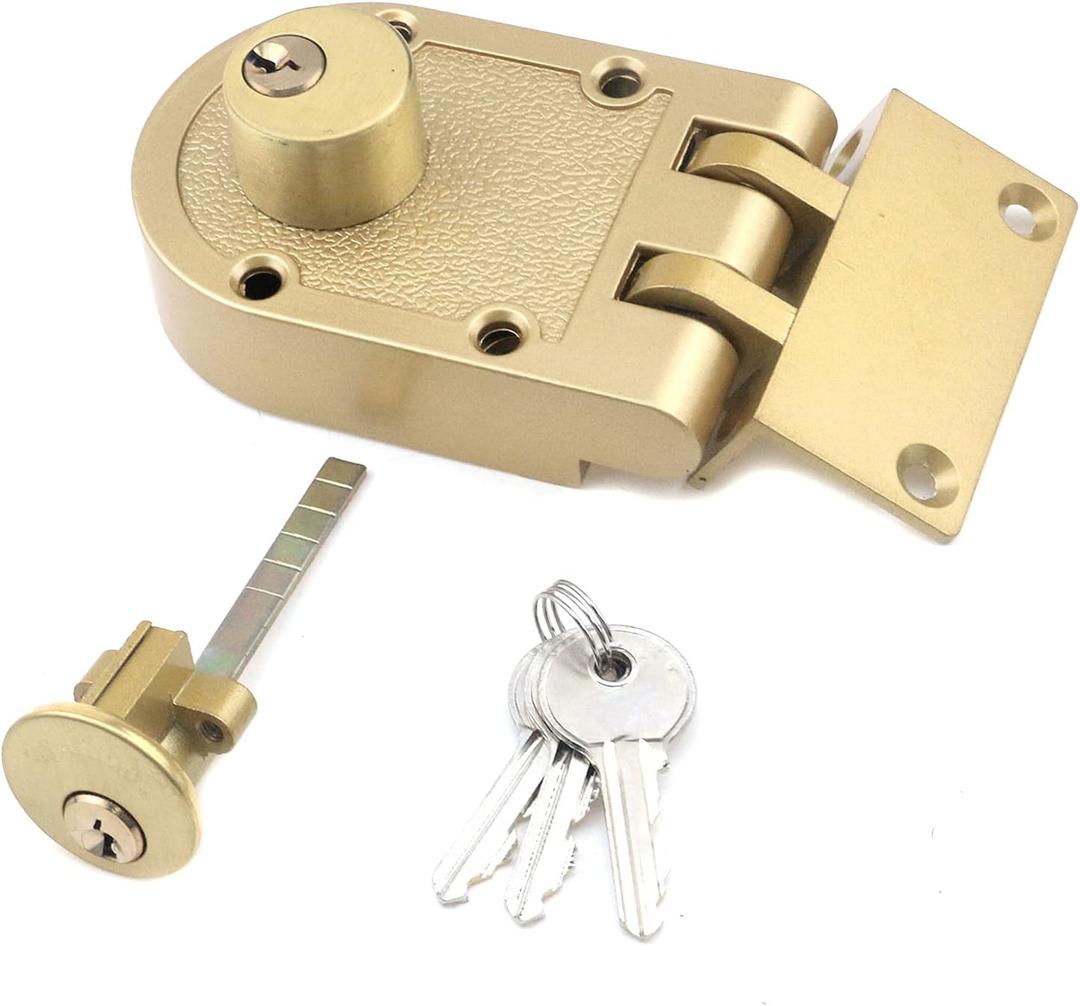 MY MIRONEY Jimmy Proof Deadbolt Lock Heavy Duty Safety Double Cylinder Locking Deadbolt with Keys Gold