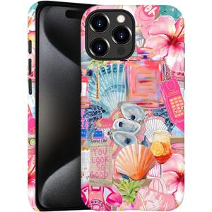case for iPhone 14 Pro Max,Anti-Scratch Frosted Case Cover,Collage Aesthetic Seashell