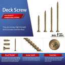 #14 x 7 Inch Deck Screws (86Pcs) 4lb. Carbon Steel, Yellow, Flat Head, Rust Resistant epoxy Coated, with T30 Star Bit