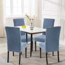 SearchI Dining Room Chair Covers Set of 4, Stretch Jacquard Parsons Chair Slipcovers Spandex Removable Washable Kitchen Chair Protector Cover for Dining Room, Hotel, Ceremony (Gray-Blue Geometric)