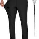 Runcati Golf Trousers Stretch Breathable Trousers with Pockets Slim Fit Quick-Drying Leisure Trousers Lightweight Fabric Trousers, 36W×30L