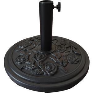T&Jero Round Heavy Duty Patio Market Table Umbrella Base Stand Pre-Filled for Outdoor, 26 lb Black