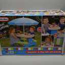 Little Tikes Easy Store Picnic Table with Umbrella, Multi Color, 42.00''L x 38.00''W x 19.75''H (Standard)