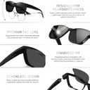 GEGURI Polarized Sunglasses Fit Over Glasses for Men Women, Oversized Square Sun Glasses UV400 Protection Shades