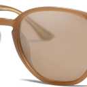 VANLINKER Hexagonal Trendy Polarized Sunglasses for women VL9696 (Light Brown Frame/Light Brown Lens)