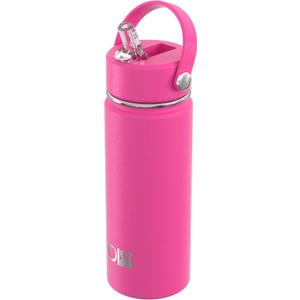 OISIZ 18oz Kids Water Bottle with Straw Lid, Vacuum Insulated Water Bottle 316 Stainless Steel Bottles for Kids for School, Leakproof Water cups, BPA Free and Keep Cold for 24 Hours,Easy to Clean (Azalea Pink)