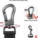 TwoEar 5FT 1IN Strong Black Dog Leash with 2 Padded Handles, Traffic Handle Extra Control, Comfortable Soft Dual Handle, Auto Lock Hook, Reflective Walking Lead for Small Medium and Large Dogs