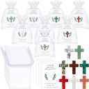 Tioncy 120 Pcs Pocket Hug Token Bulk Greeting Cards with Cross Crystal Stones Religious Keepsake Exchange Bookmarks for Friends Family Distance Social Relationship Gift (Cute Style,Stylish Color)